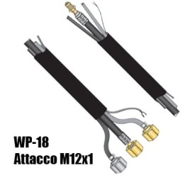 cavo porta corrente attacco m12x1 ricambio torcia wp18 high flex saldatura tig