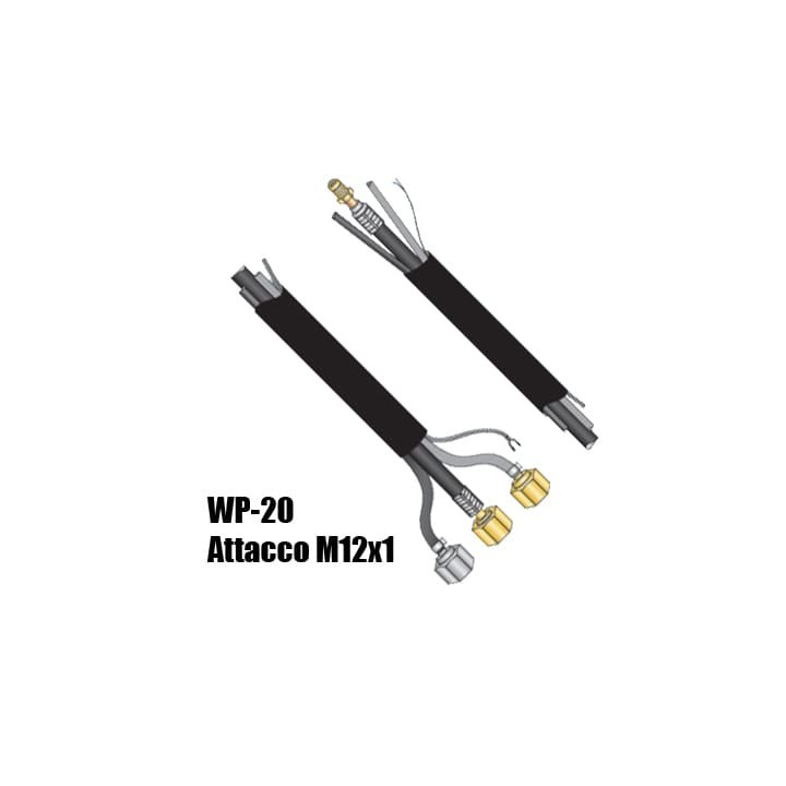 cavo porta corrente attacco m12x1 ricambio torcia wp20 high flex saldatura tig