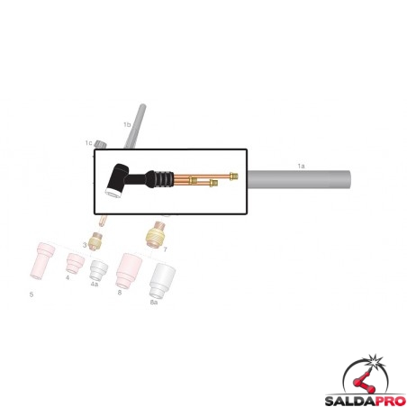 31pcs Torcia Per Saldatura TIG Lente A Gas Tozza #12 Tazze Resistenti - Foto 10