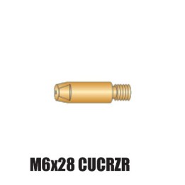 punta guidafilo m6x28 contatto cucrzr per torce bz dinse ocim tynos saldatura filo mig