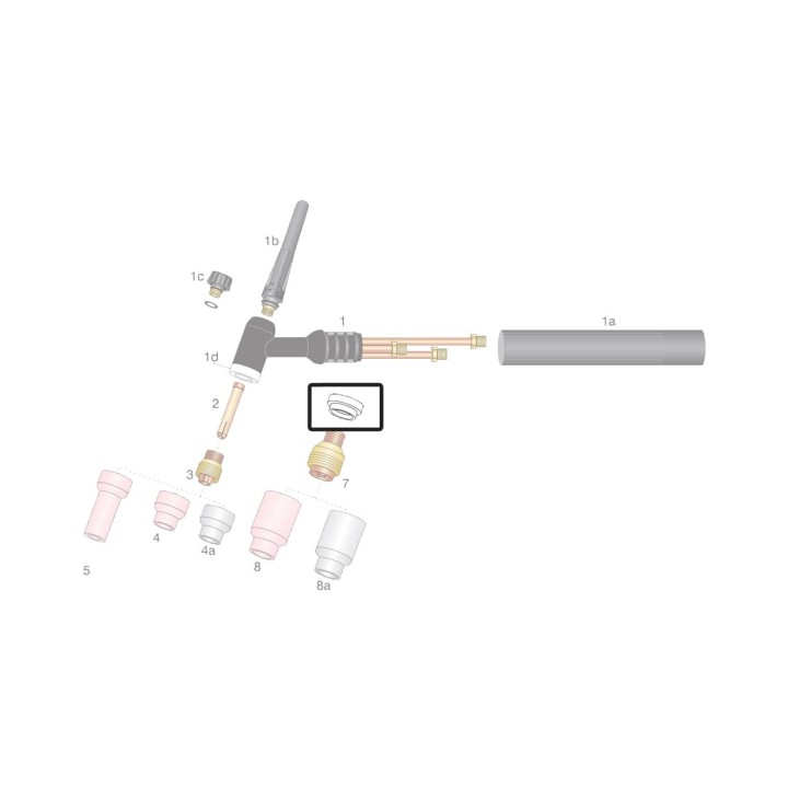 dettaglio isolante inferiore gas lens ricambio per torcia wp12 saldatura tig