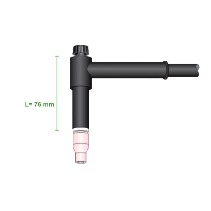 misure torcia completa wp22 lunghezza 76mm attacco dinse saldatura tig