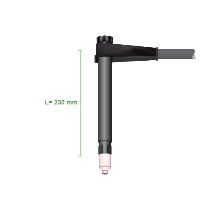 misure torcia completa wp27a 9pollici 230mm attacco 3/8"g saldatura tig