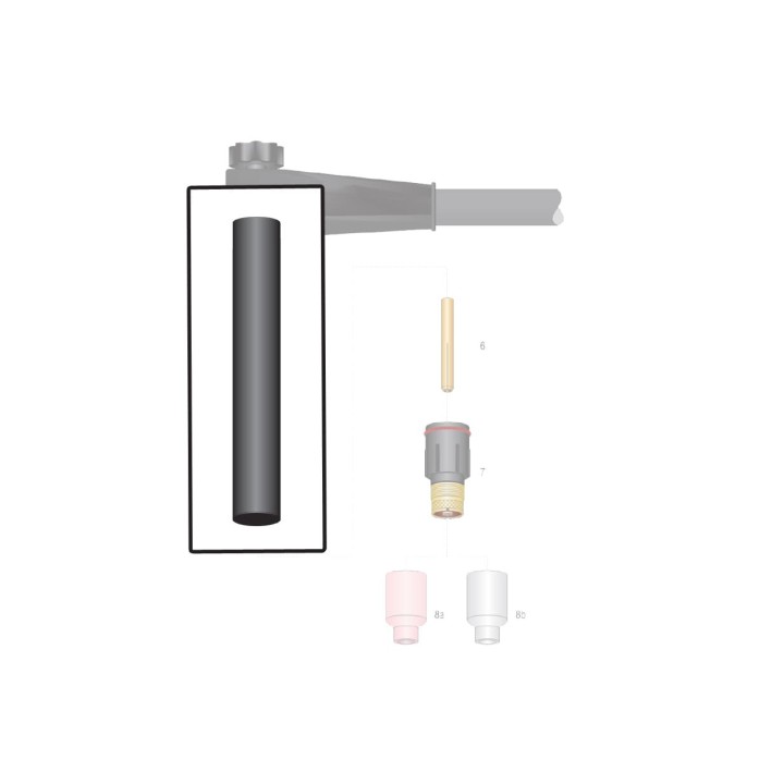 dettaglio canotto impugnatura corto ricambio torcia wp27a  230mm 9 pollici saldatura tig