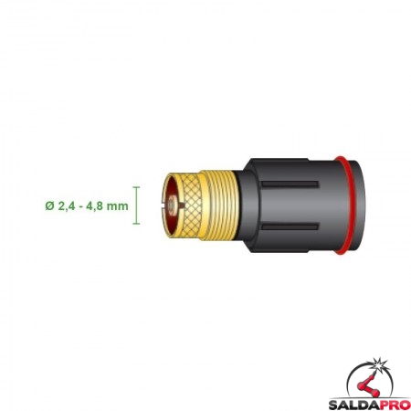 Porta pinza Gas Lens Ø2,4-4,8mm torcia WP-27 saldatura TIG (10 pz)