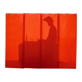 Strisce rosse protettive DIN4 57cm per schermi saldatura + ganci (4pz)