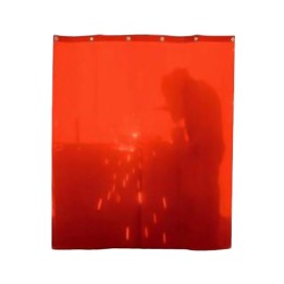 tenda protettiva rossa larghezza 140cm schermi saldatura DIN4 ganci fissaggio