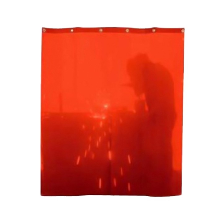 tenda protettiva rossa larghezza 140cm schermi saldatura DIN4 ganci fissaggio