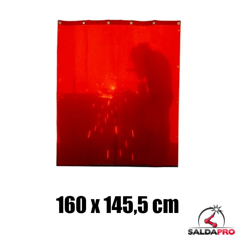 tenda rossa protezione 160x145,5 cm grado protezione DIN 4 saldatura