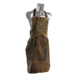 grembiule protettivo pelle crosta marrone tasca porta utensili kroz-120 saldatore cuciture kevlar