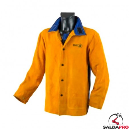 Giacca Protettiva In Pelle Crosta Gialla Jak 160 Per Saldatore