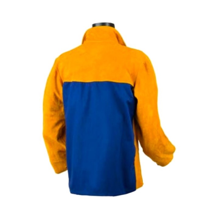 giacca protettiva in pelle crosta gialla jak-160 saldatore cuciture kevlar retro
