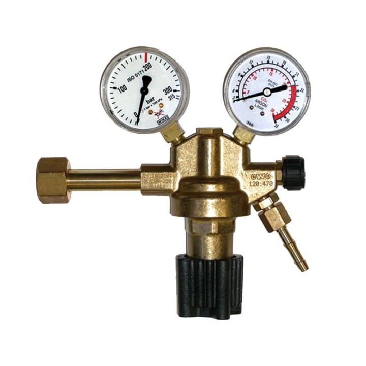 riduttore pressione argon co2 anidride carbonica 300/315 atm 32 l/min ottone saldatura mig mag tig