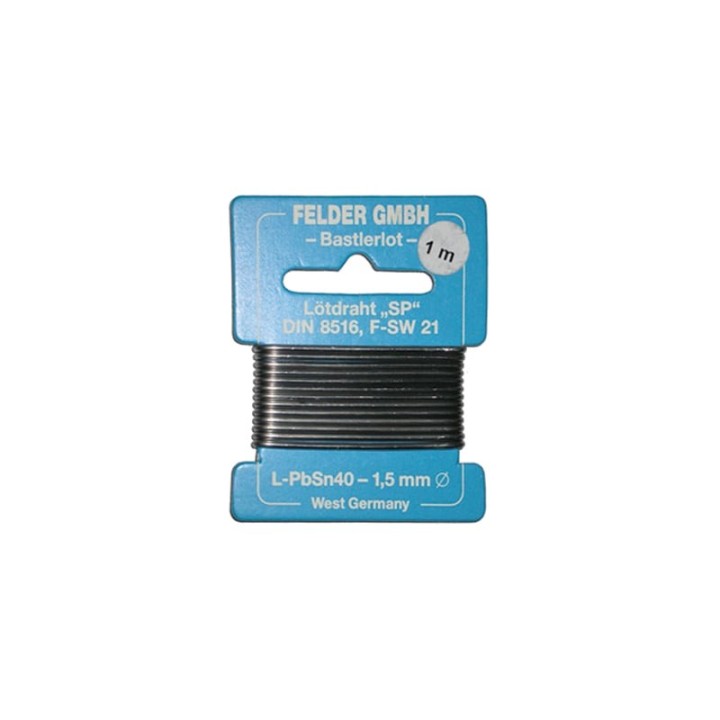 filo saldatura 1,5 2 mm lega stagno 40% rocchetto 1 metro