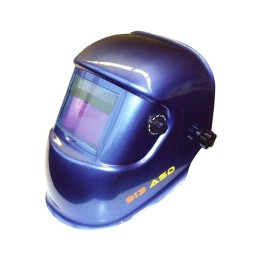 maschera saldatura protezione variabile automatica din 9-13 filtro 100x50 blu metallizzata