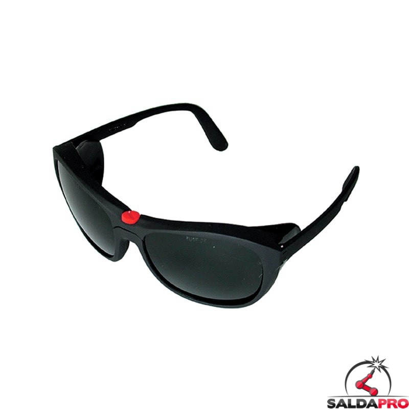 occhiale protettivi plastica lenti sagomate policarbonato din 5 saldatura protezioni laterali