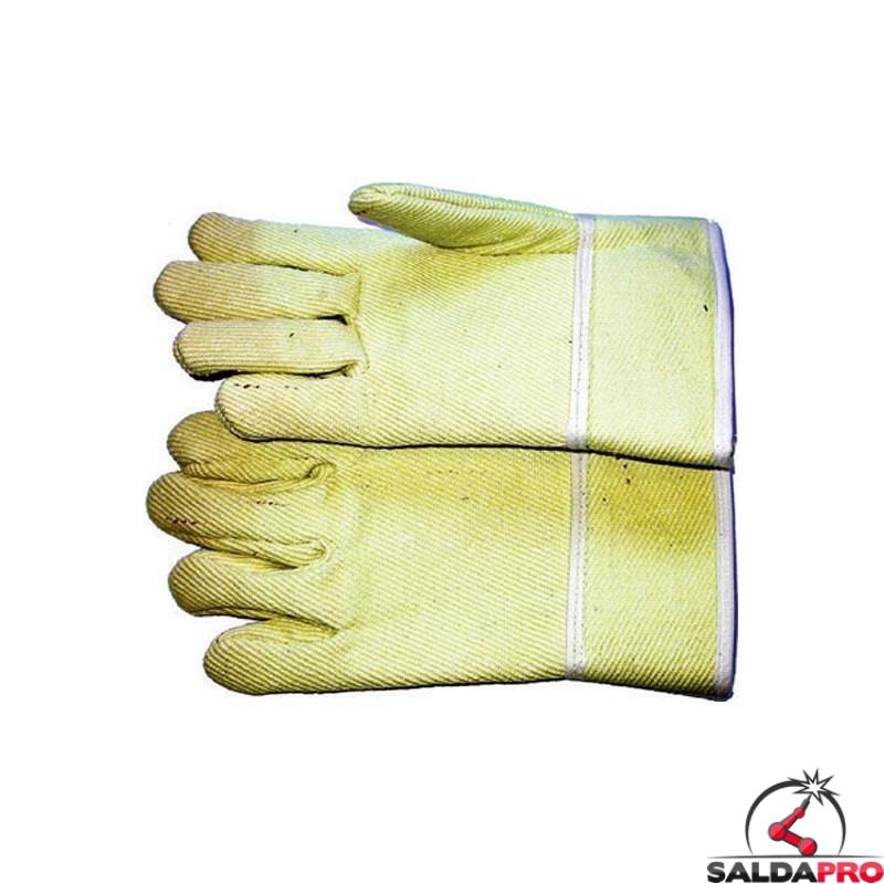 guanti protettivi anticalore fibra aramidica foderata manichetta media 28cm