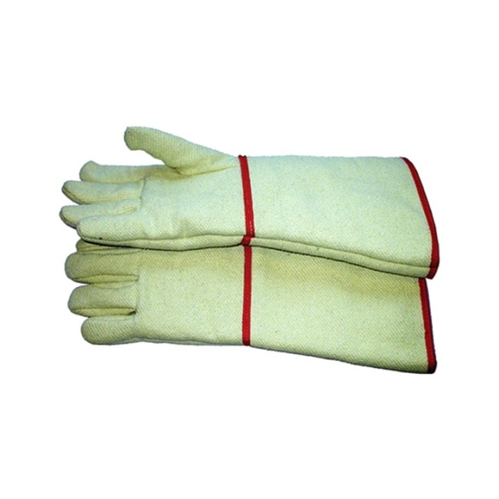 guanti protettivi anticalore fibra aramidica foderata manichetta lunga 38cm