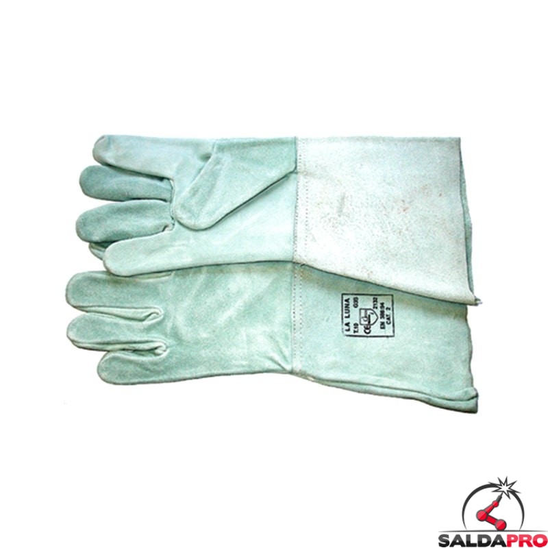 guanti protettivi pelle crosta manichetta 15cm lunghezza totale 35cm