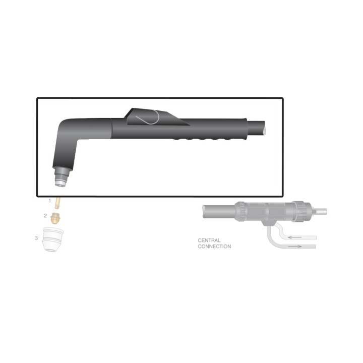 dettaglio torcia completa ex100 rf attacco centralizzato taglio plasma lincoln ews