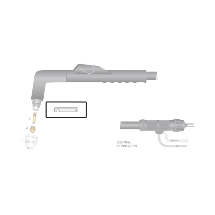 dettaglio chiave per punte elettrodo ricambio torce plasma ex 100 rf lincoln ews otc