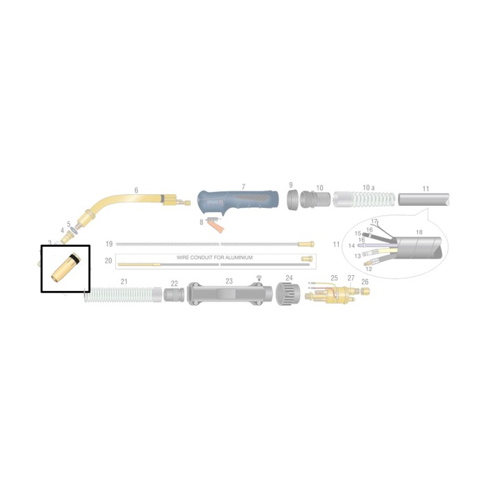 Ugello conico regolabile Ø 16 / 14 mm per torcia BZ 501 (10 pz)