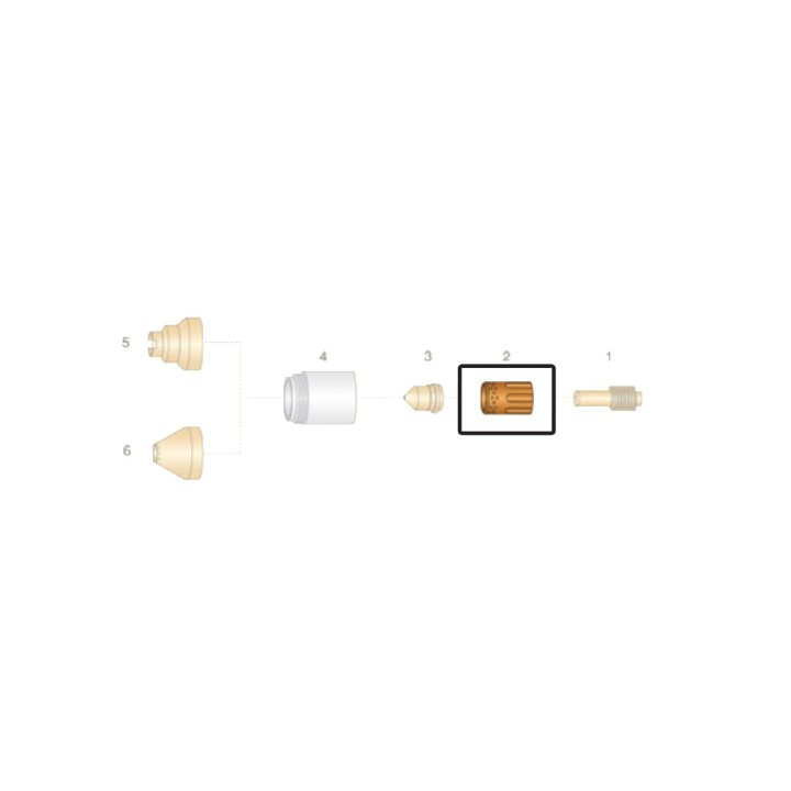 dettaglio diffusore aria ricambio torce taglio plasma hypertherm powermax45 h45