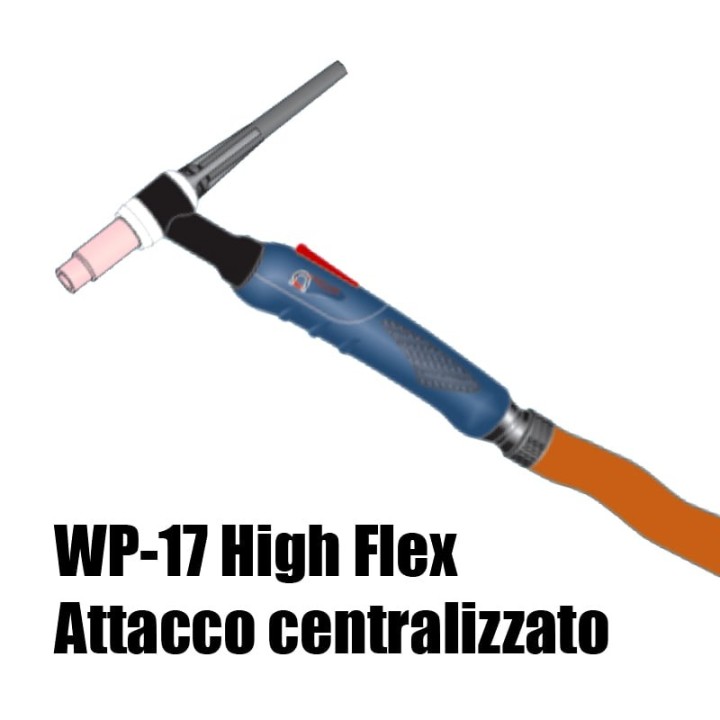 Torcia completa WP-17 High-Flex attacco centralizzato saldatura TIG