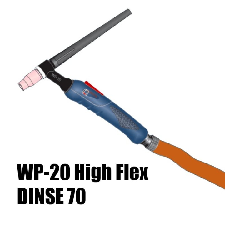 torcia completa wp20 high flex attacco dinse70 saldatura tig
