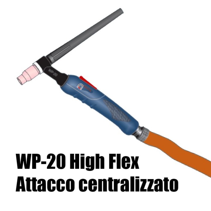 torcia completa wp20 high flex attacco centralizzato saldatura tig