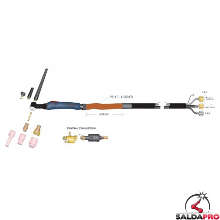 4M/13ft 7.8M/25.6ft WP17 torcia per saldatura TIG cavi per tubi