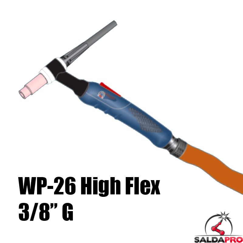 torcia completa wp 26 high flex attacco 3/8g saldatura tig