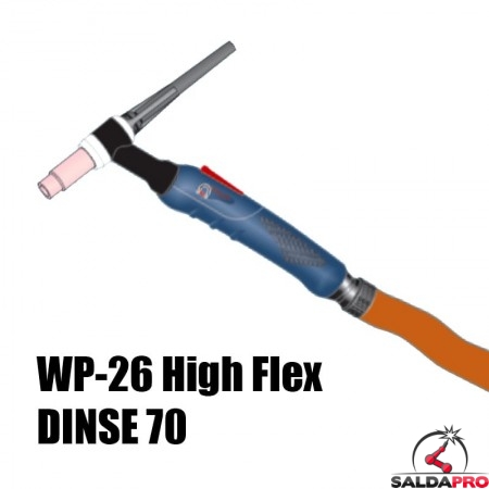 torcia completa wp26 high flex attacco dinse70 saldatura tig