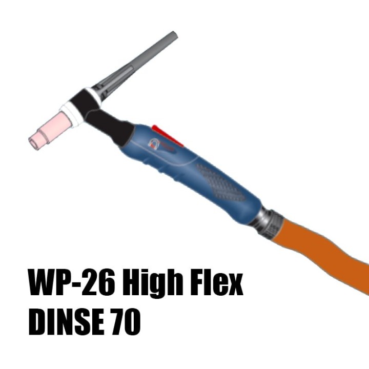 torcia completa wp26 high flex attacco dinse70 saldatura tig