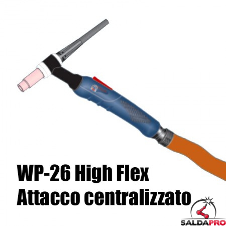 torcia completa wp26 high flex attacco centralizzato saldatura tig
