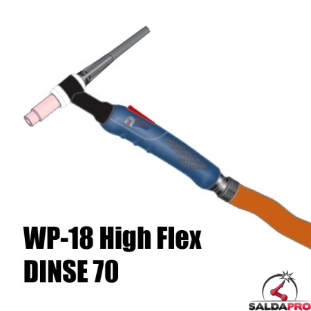 torcia completa wp18 high flex attacco dinse 70 saldatura tig