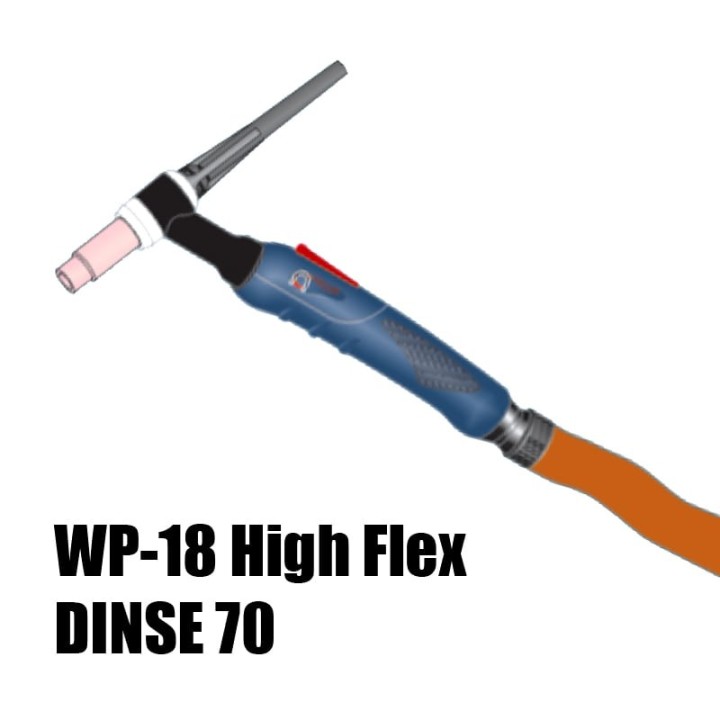 torcia completa wp18 high flex attacco dinse 70 saldatura tig