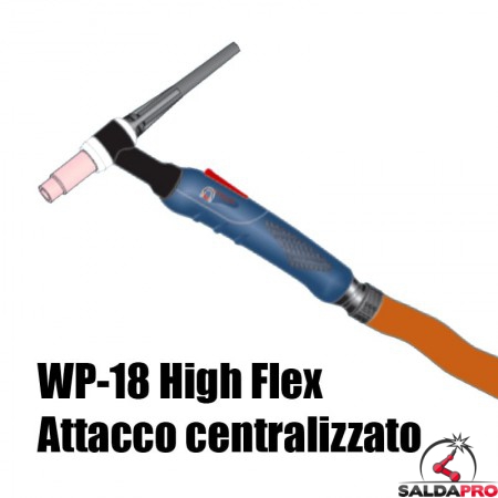 torcia completa wp18 high flex attacco centralizzato saldatura tig