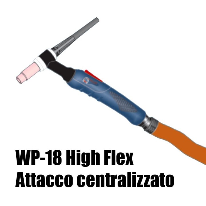 torcia completa wp18 high flex attacco centralizzato saldatura tig