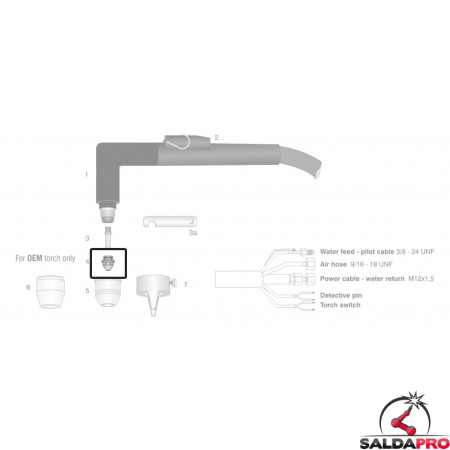 dettaglio ugello 0,8mm 1,6mm 30-120A ricambio torce taglio plasma d1200 otc