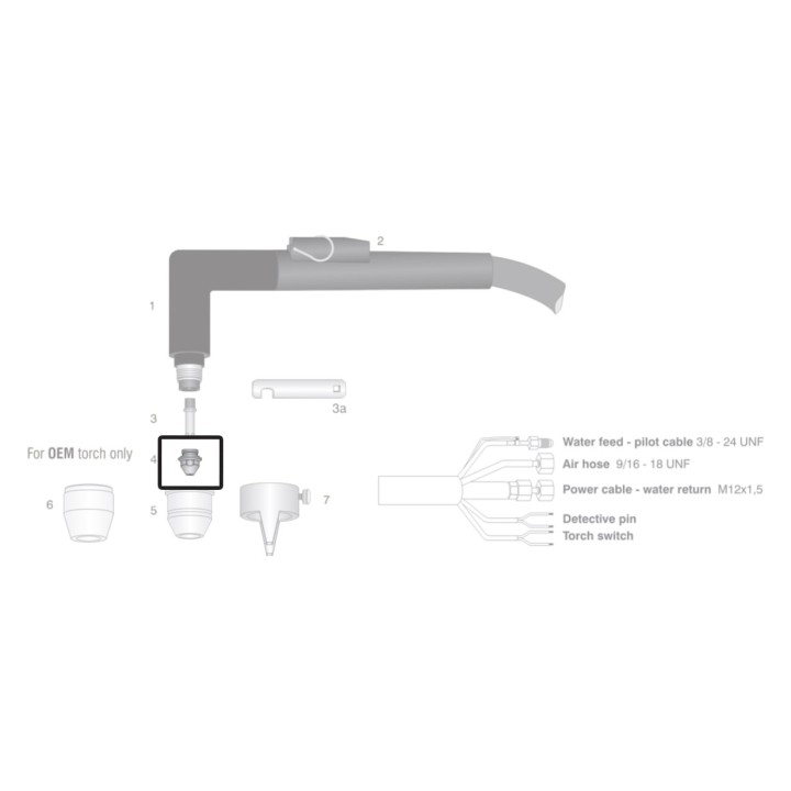 dettaglio ugello 0,8mm 1,6mm 30-120A ricambio torce taglio plasma d1200 otc