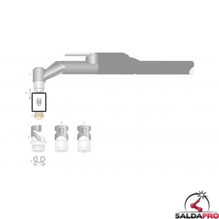 dettaglio elettrodo hf  ricambio torce taglio plasma saf-fro modello cp40r cp100r