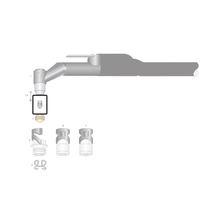 dettaglio elettrodo hf  ricambio torce taglio plasma saf-fro modello cp40r cp100r