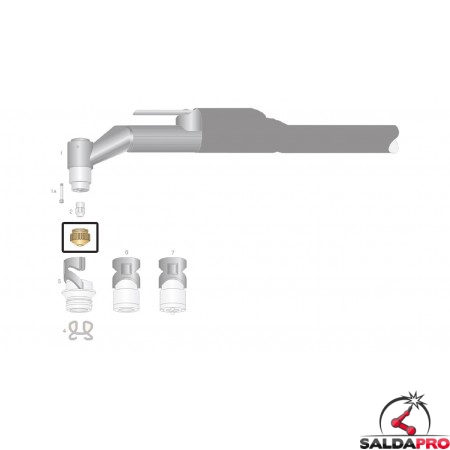 dettaglio ugello rame alettato ricambio torce taglio plasma saf-fro cp40r cp100r