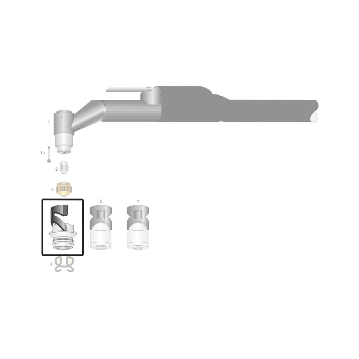 dettaglio protezione esterna tipo tn  ricambio torce taglio plasma saf-fro modello cp40r cp100r