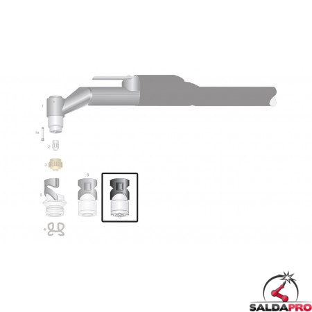 dettaglio protezione esterna tipo ti100  ricambio torce taglio plasma saf-fro modello cp40r cp100r