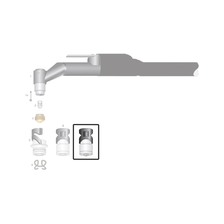 dettaglio protezione esterna tipo ti100  ricambio torce taglio plasma saf-fro modello cp40r cp100r