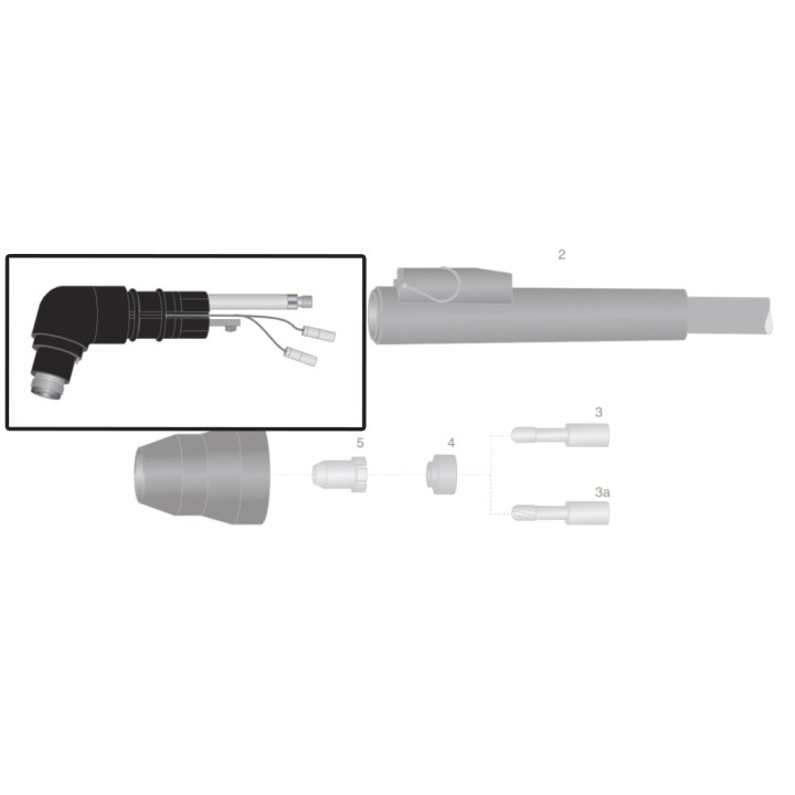 dettaglio corpo torcia ricambio thermal dynamic modello pch25 pch26 pch38 taglio plasma