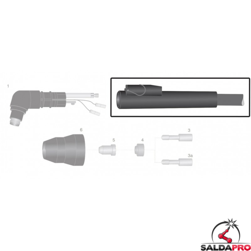 Ricambio siringa Luzzani Minilight impugnatura inox - Embra - Riuniti Dentali