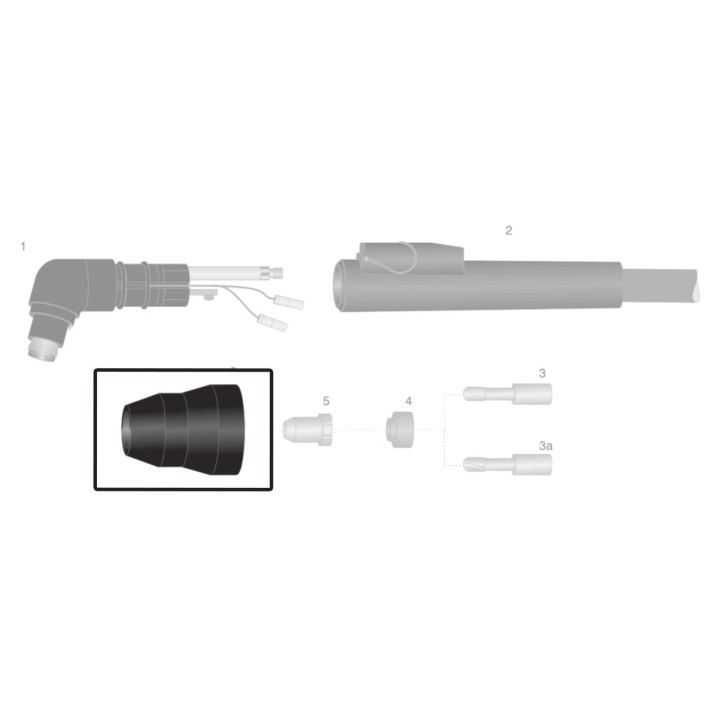 dettaglio ugello esterno ricambio torce taglio plasma thermal dynamic pch25 pch26 pch38